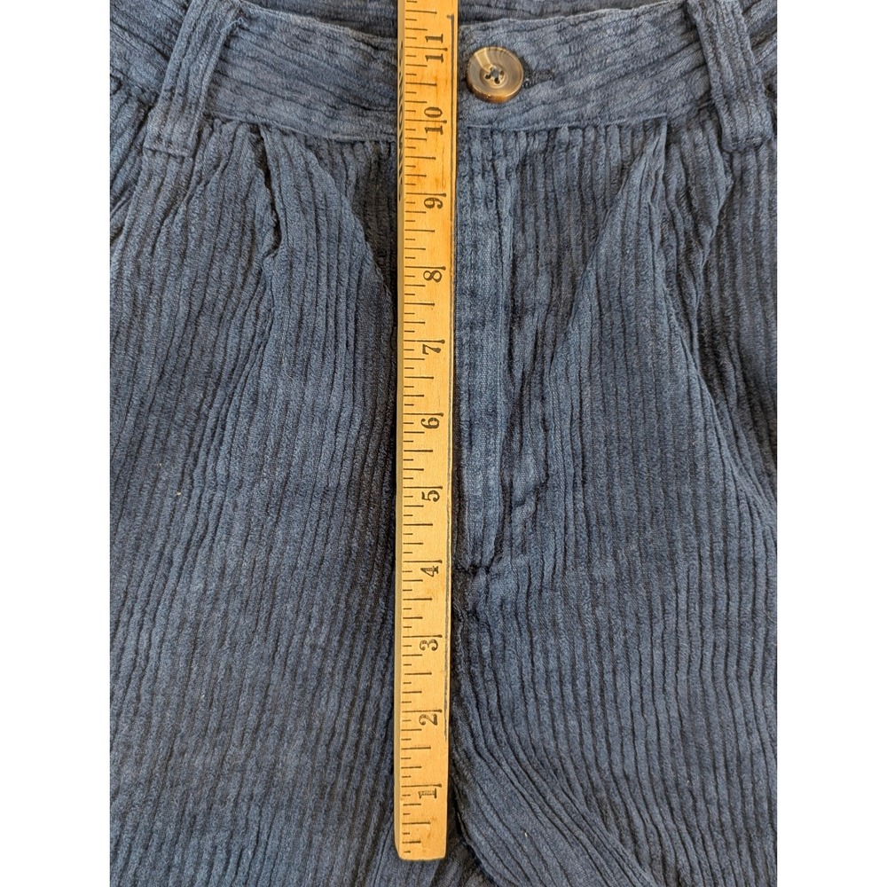 Free People Navy Corduroy Hi Waisted Pleated Wide Leg Pants Sz 2 Y2K Baggy 24x28 - Picture 11 of 11